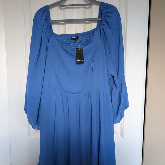 TORRID Mini Chiffon Square Neck Tiered Dress SIZE 4 - Picture 2 of 3